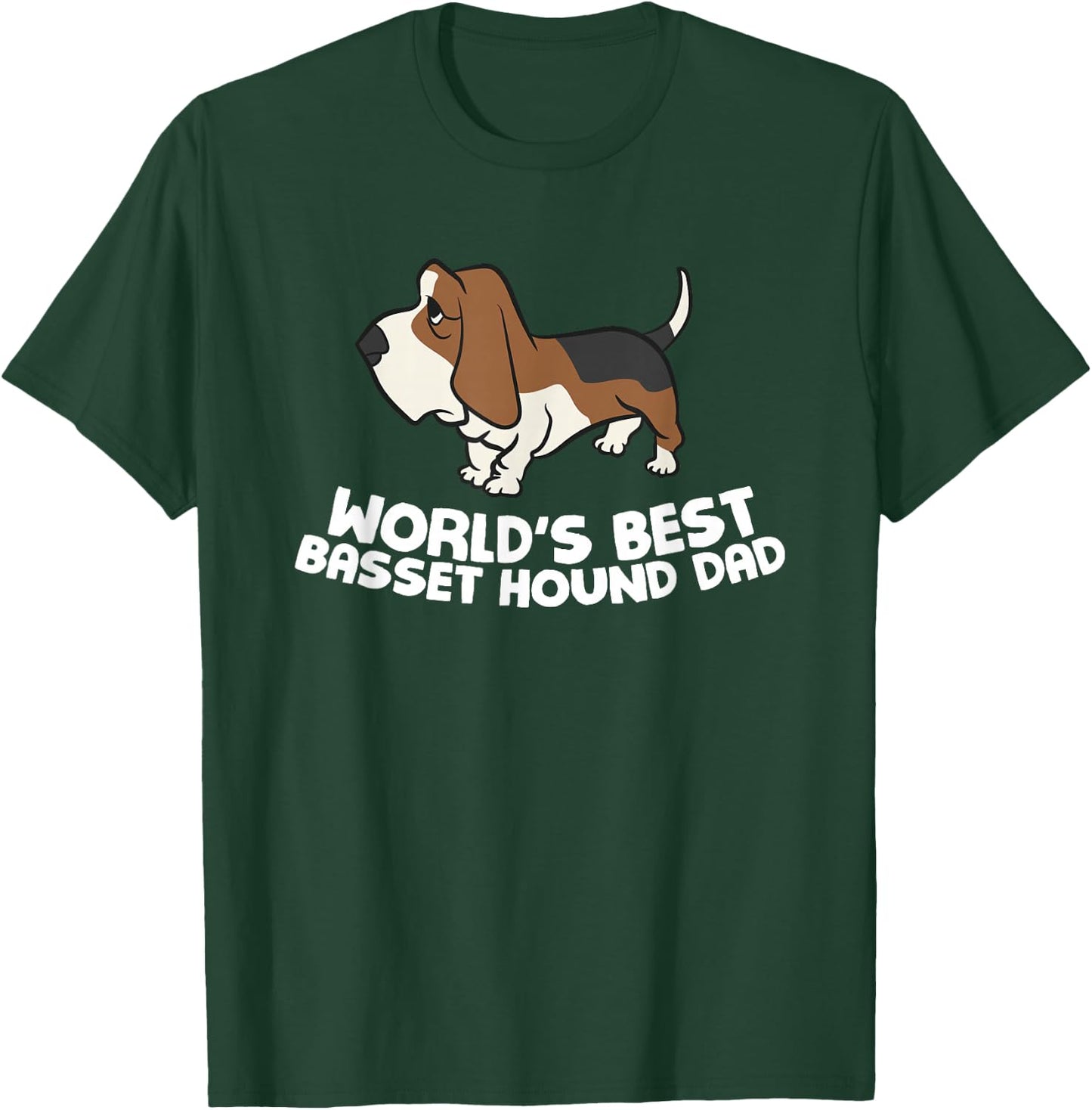 World's Best Basset Hound Dad T-Shirt - T-Shirt | Forest