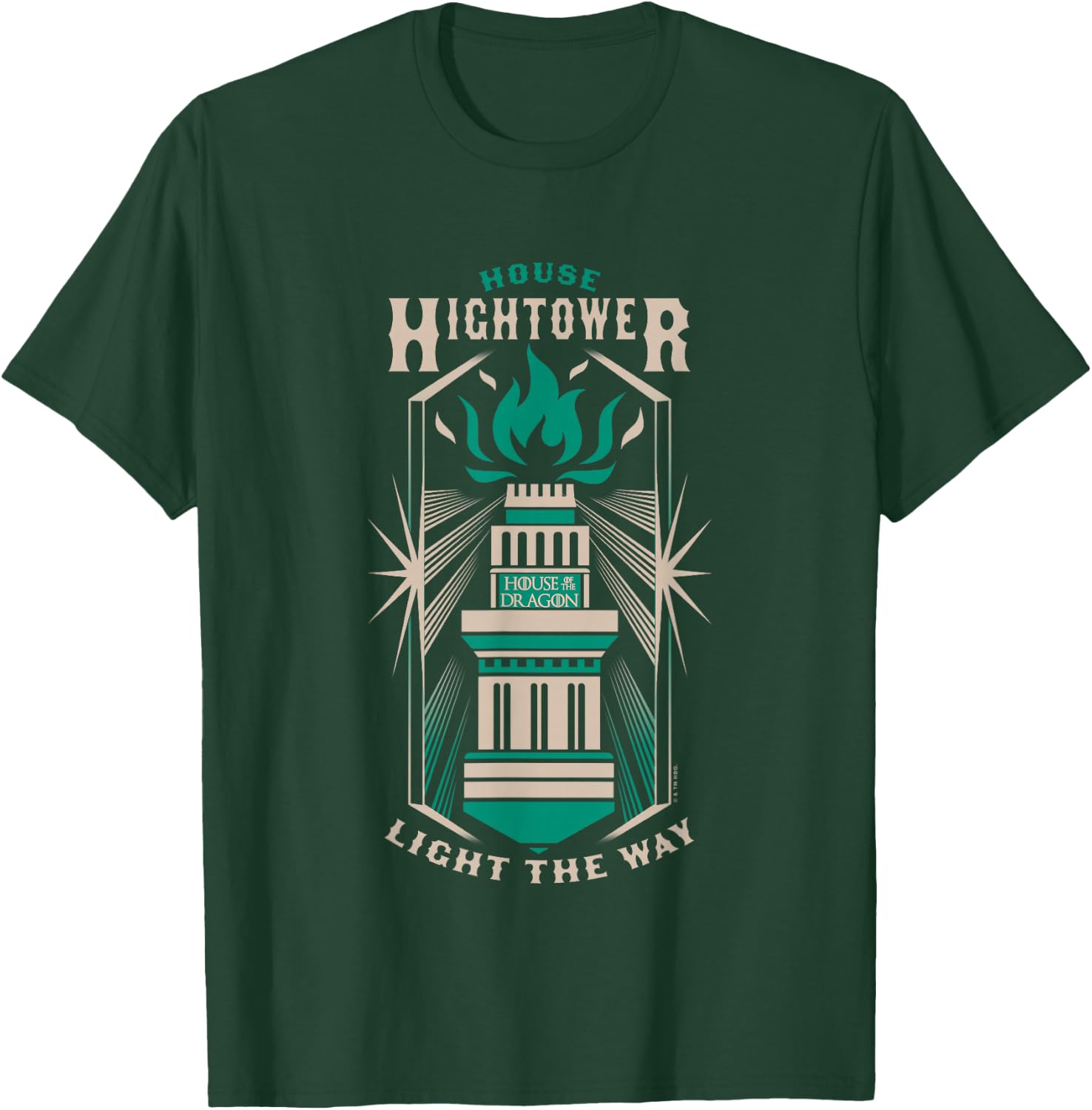 House of the Dragon House Hightower Light The Way Big Badge T-Shirt - T-Shirt | Forest
