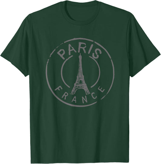 Vintage Retro Paris Frankreich Eiffelturm Liebe Männer Frauen Kinder T-Shirt - T-Shirt | Forest
