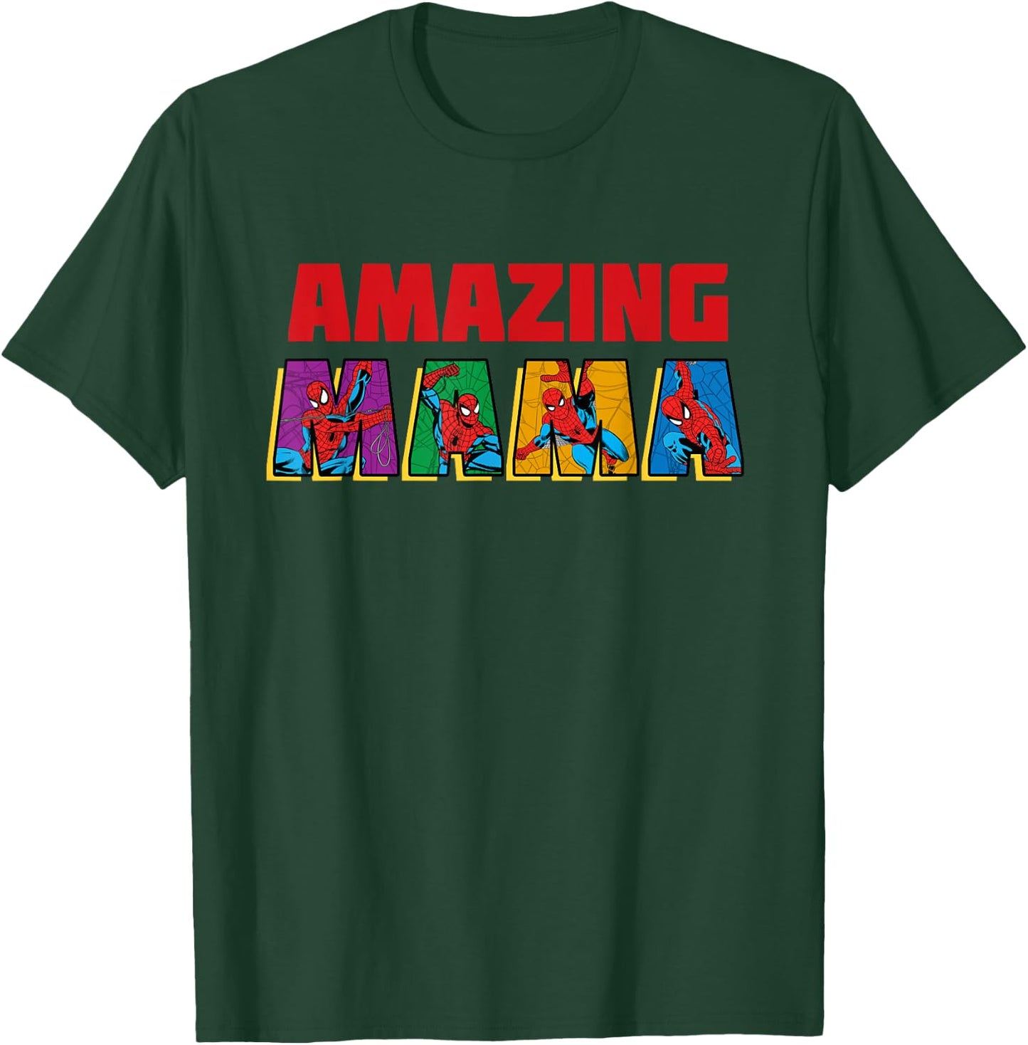 Marvel Spider-Man Amazing Mama Mom Birthday Mother’s Day T-Shirt - T-Shirt | Forest