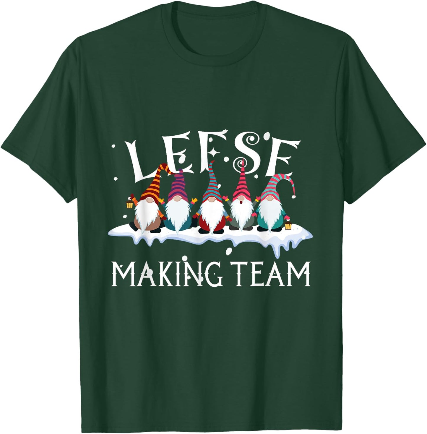 Lefse Making Team, Gnome Xmas T-Shirt - T-Shirt | Forest