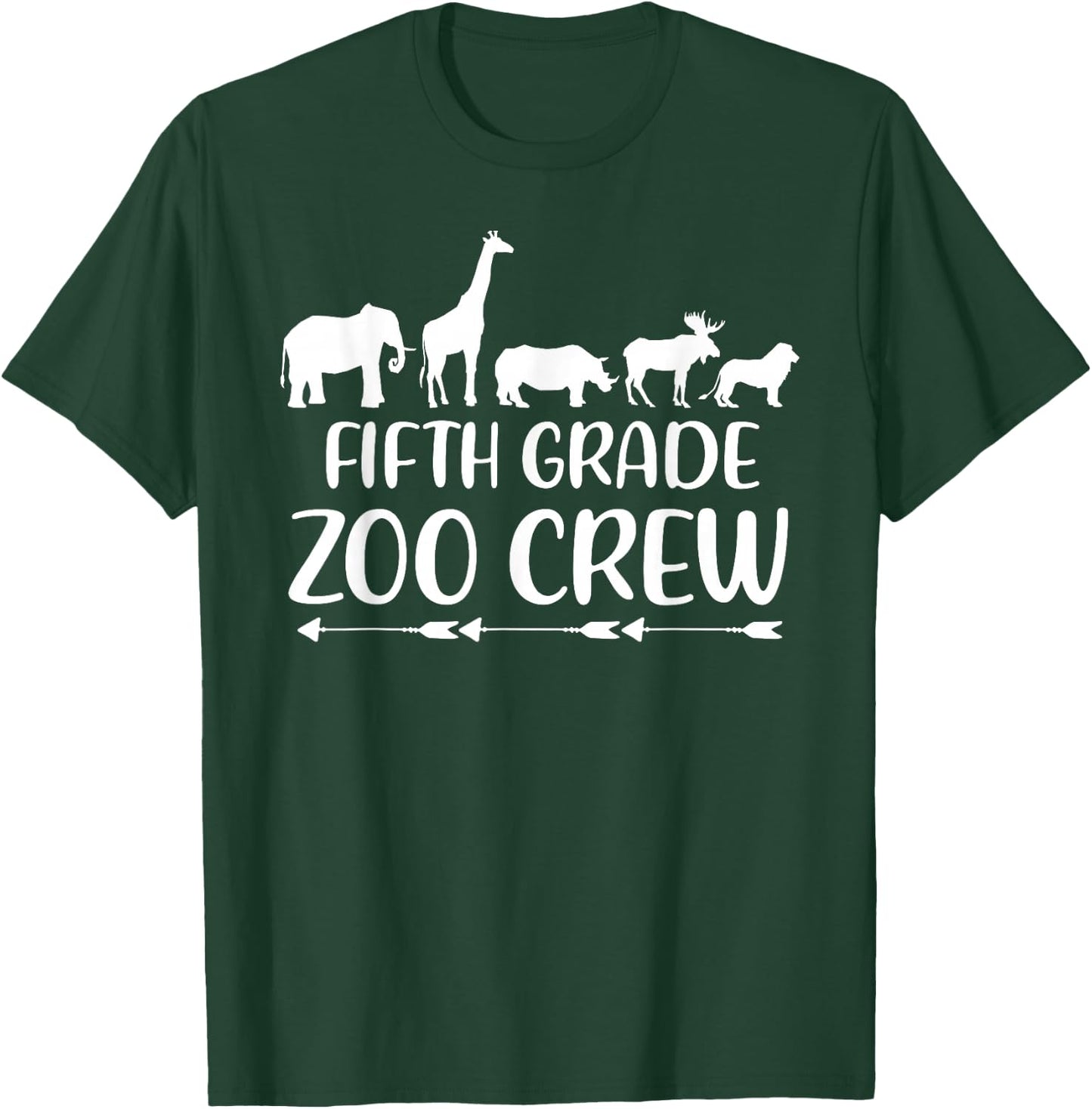 Fifth Grade Zoo Crew Funny 5th Grade Field Day Trip 2026 T-Shirt - T-Shirt | Forest