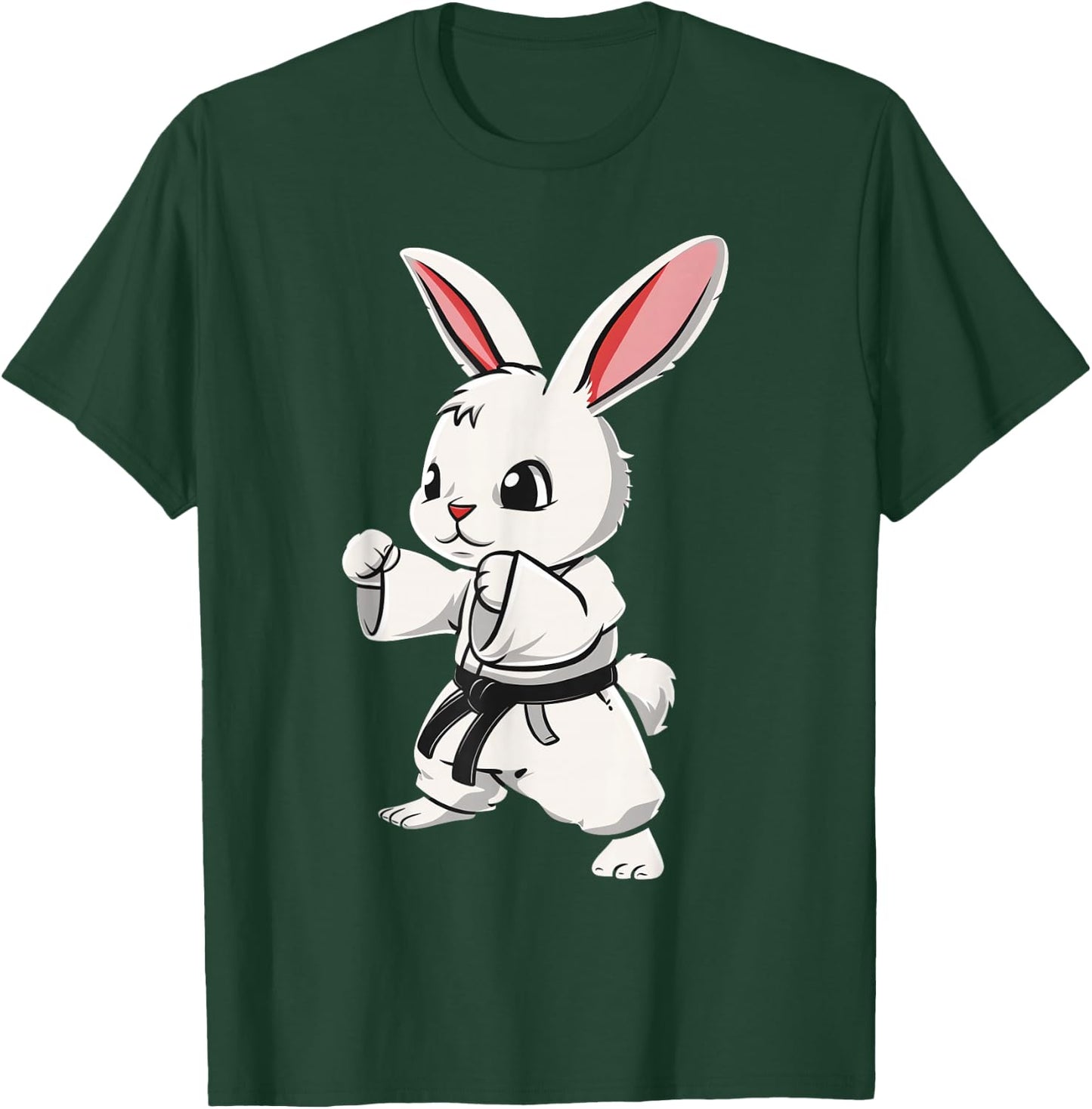 Karate Bunny Martial Arts Funny Cute Kawaii MMA Jiu Jitsu T-Shirt - T-Shirt | Forest