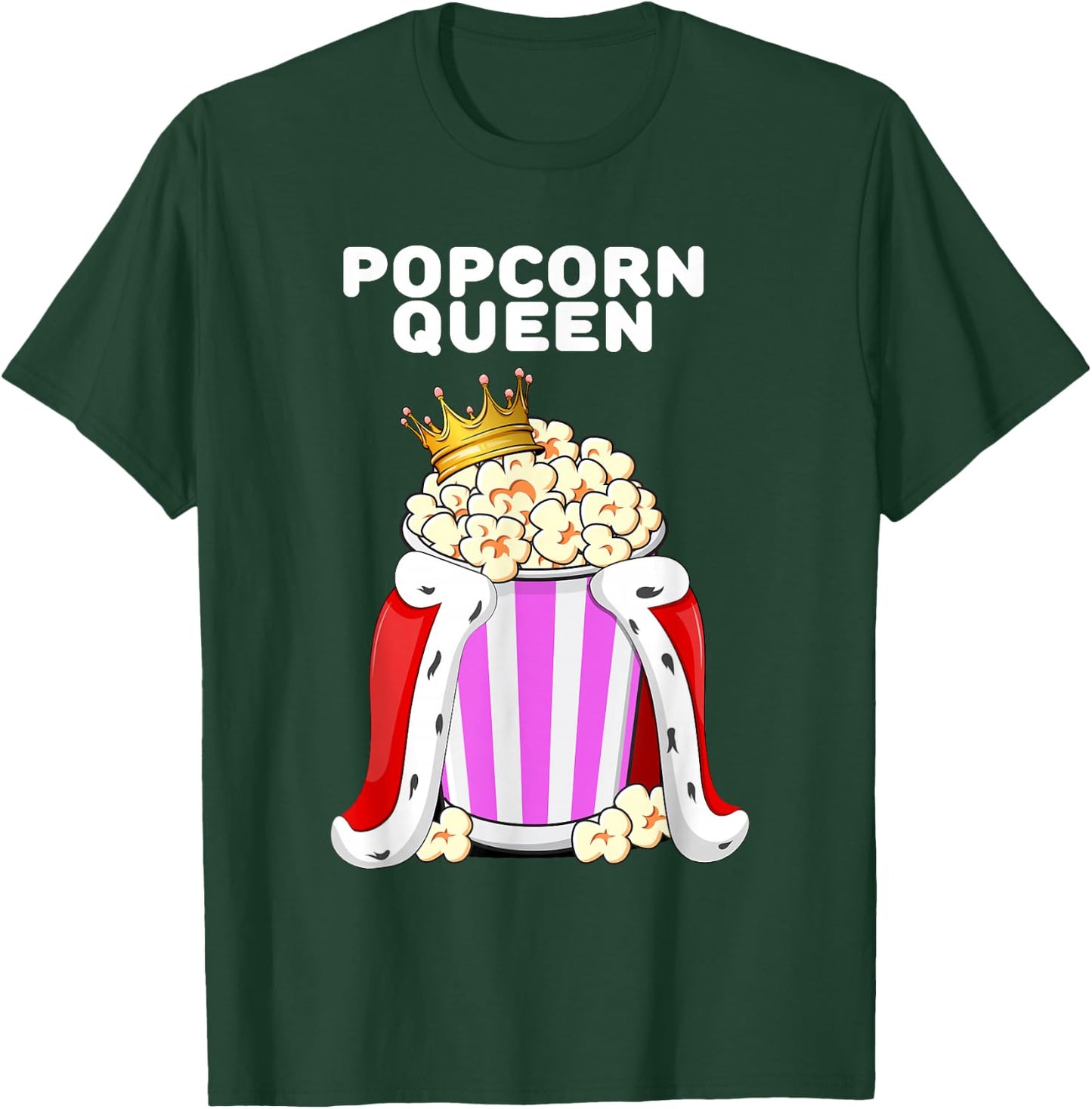 Popcorn Queen | Women's Popcorn Lover Shirt | Cute Popcorn , black T-Shirt - T-Shirt | Forest