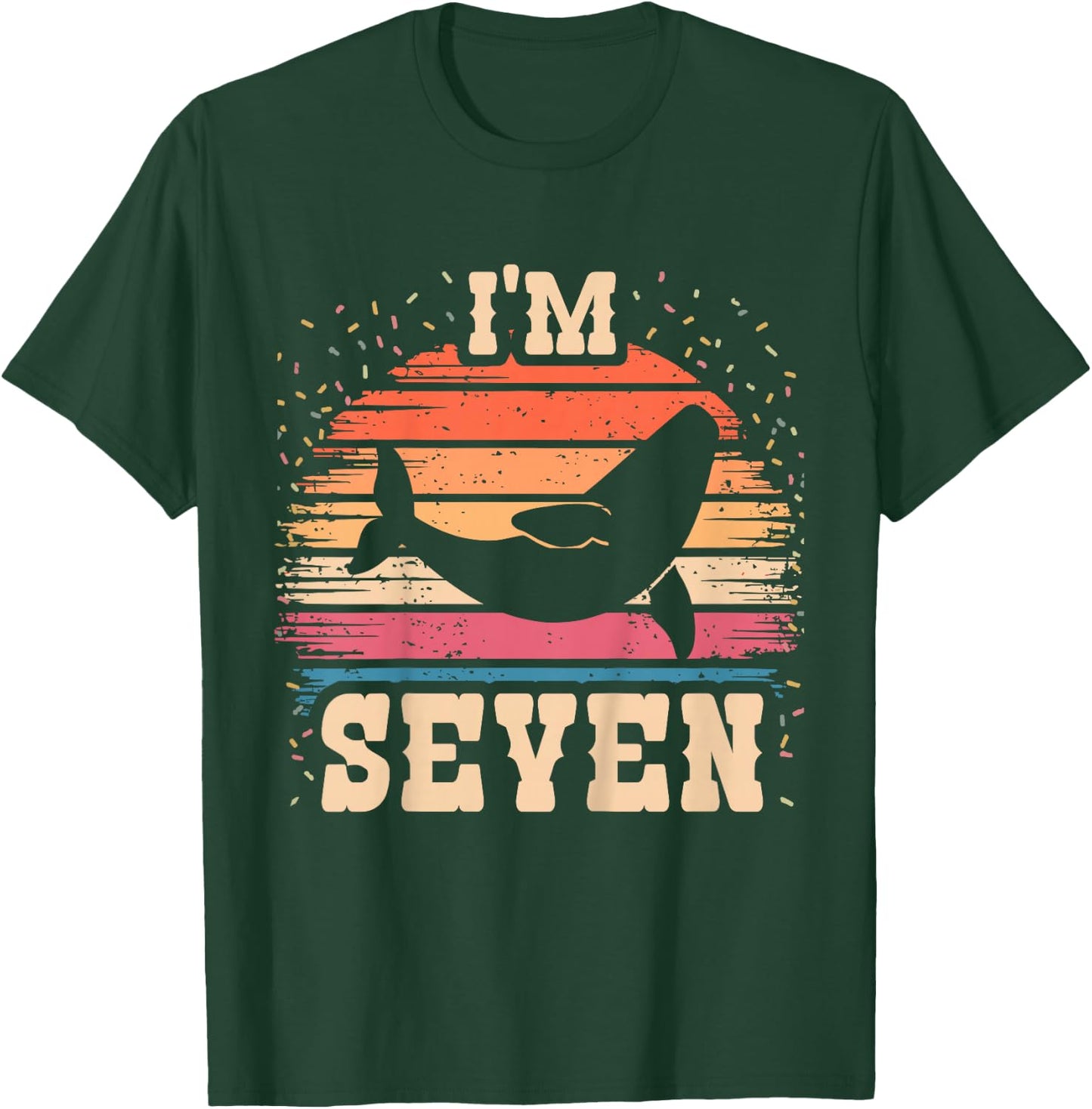 Whale 7 Year Old Birthday Boy Girl 7th Whale Birthday T-Shirt - T-Shirt | Forest
