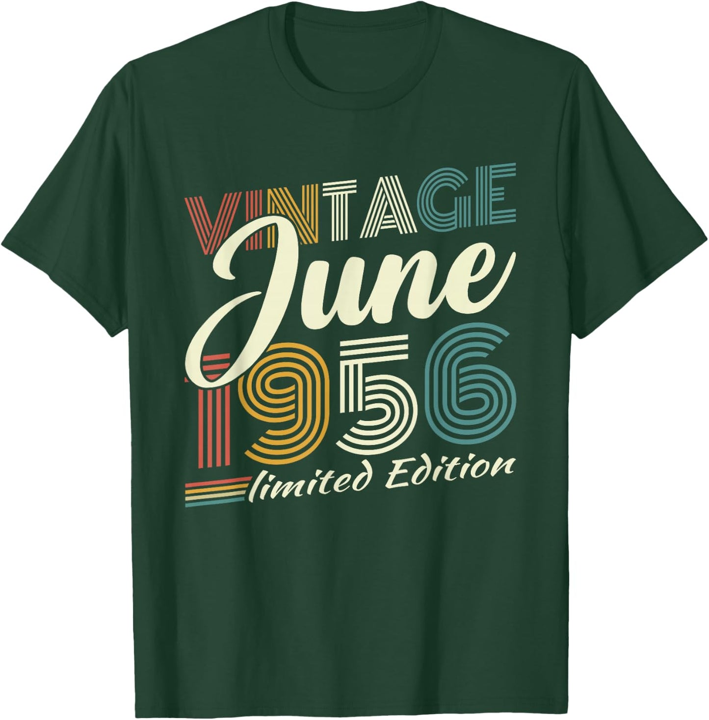 Vintage Juin 1956 Cadeau Anniversaire 70 Ans Hommes Femmes T-Shirt - T-Shirt | Forest