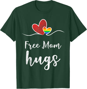 Women Heart Free Mom Hugs Rainbow T-Shirt - T-Shirt | Forest