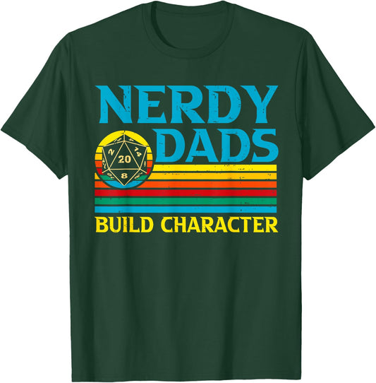 Funny Nerdy Dads Gaming Tabletop Gamer Fantasy Father's Day T-Shirt - T-Shirt | Forest