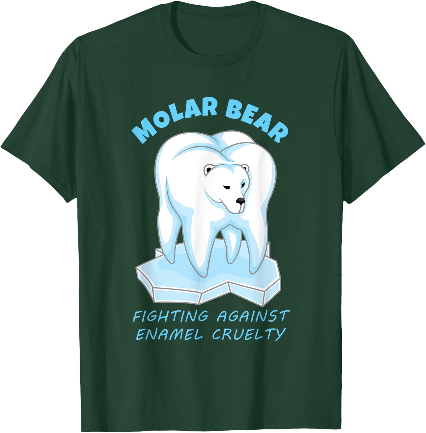 Molar Bear - Funny Dental Polar Bear Pun T-Shirt - T-Shirt | Forest