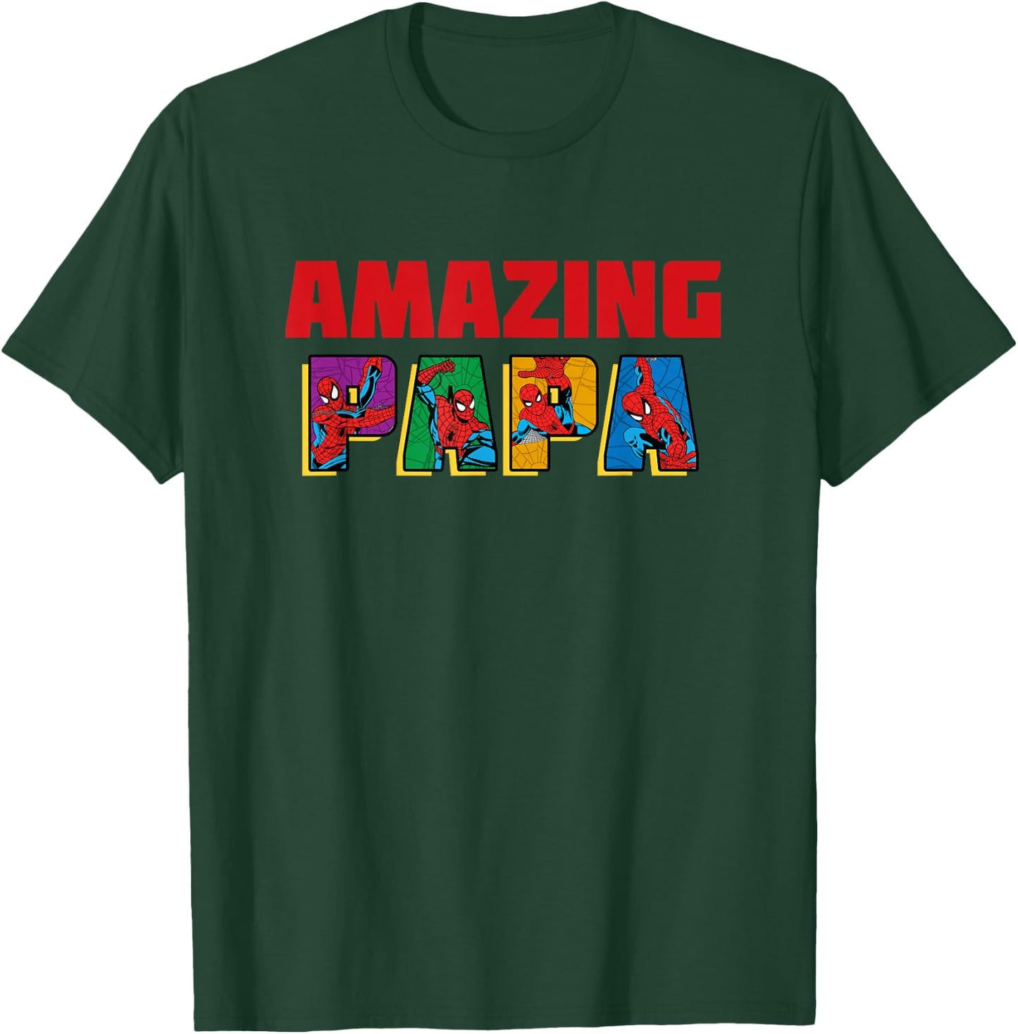 Marvel Spider-Man Amazing Papa Birthday Father's Day , black T-Shirt - T-Shirt | Forest