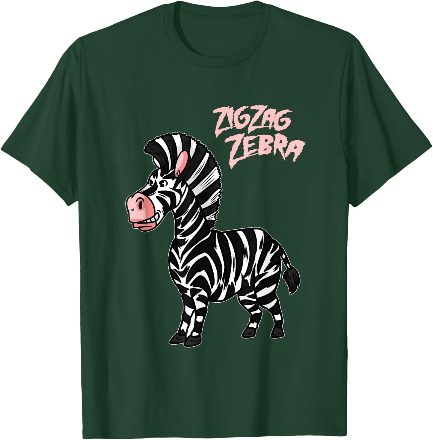 Zig Zag Zebra T-Shirt - T-Shirt | Forest