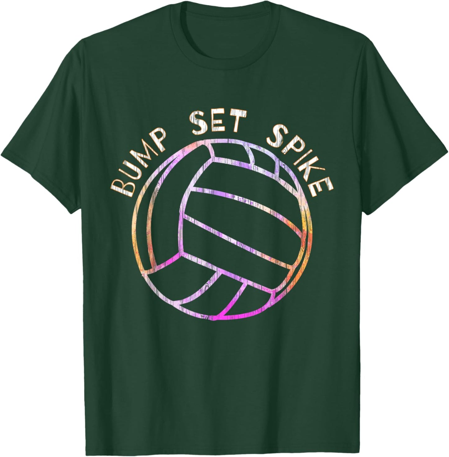 Girls Volleyball Shirt with Colorful V-Ball T-Shirt - T-Shirt | Forest