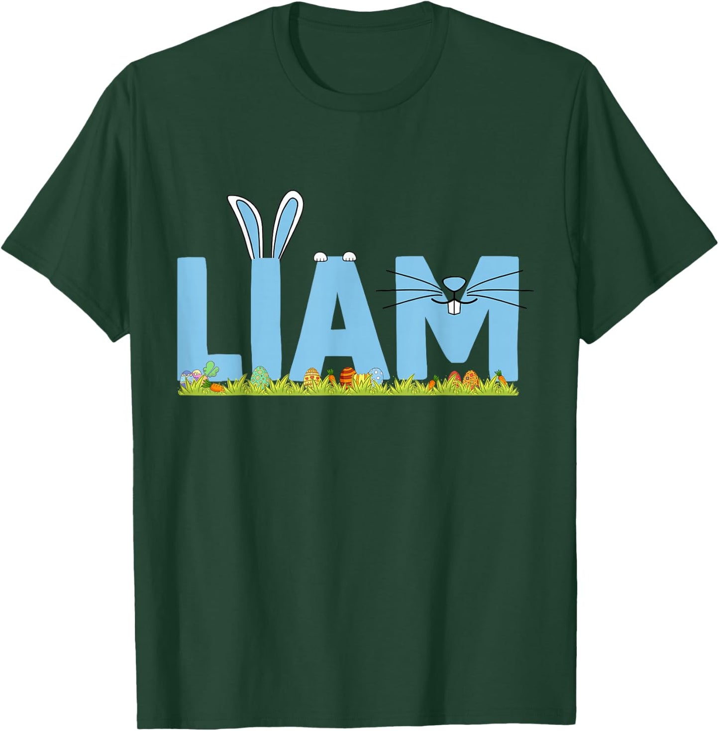 Happy Easter Day Bunny Rabbit Kids Cute Love Liam T-Shirt - T-Shirt | Forest