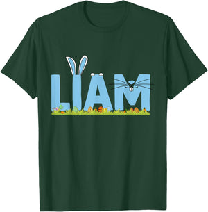 Happy Easter Day Bunny Rabbit Kids Cute Love Liam T-Shirt - T-Shirt | Forest
