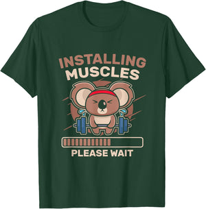 Installing Muscles Funny Gym Workout T-Shirt - T-Shirt | Forest