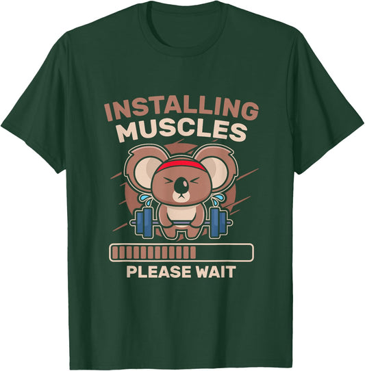 Installing Muscles Funny Gym Workout T-Shirt - T-Shirt | Forest