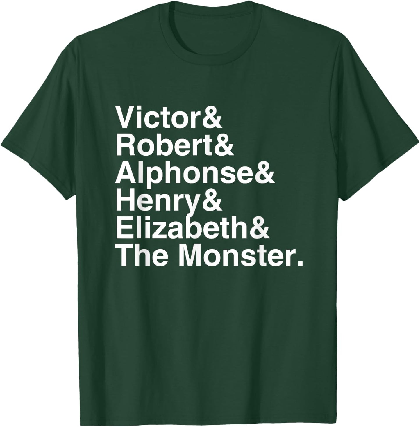 Mary Shelley - Frankenstein Character List T-Shirt - T-Shirt | Forest