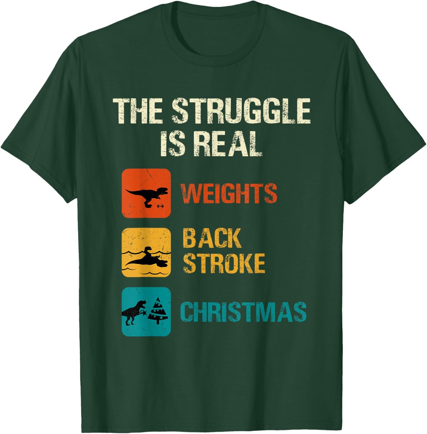 The struggle is real Funny T-Rex Dinosaur Retro Vintage T-Shirt - T-Shirt | Forest
