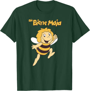 Maya the Bee Retro Pattern Cartoon TV Series Logo , Black, S T-Shirt - T-Shirt | Forest