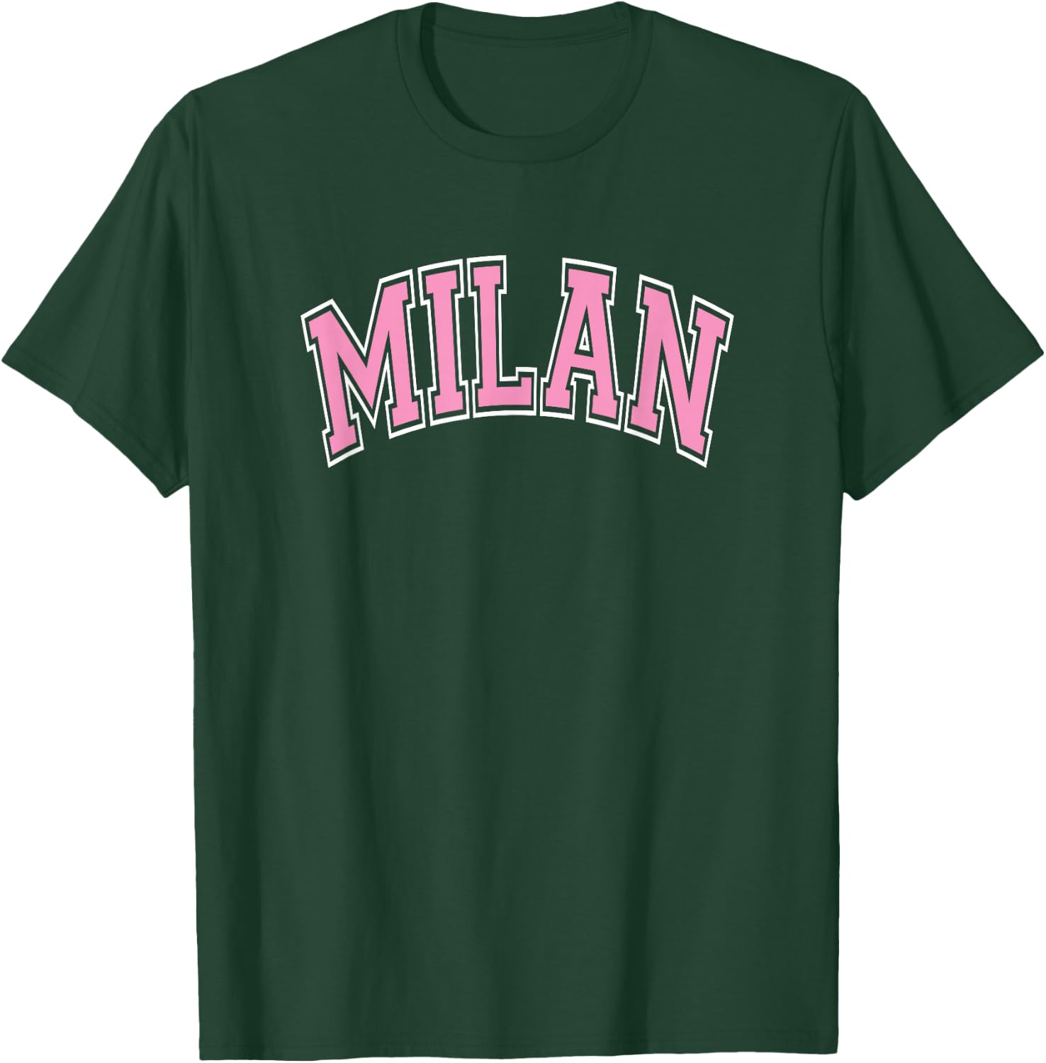 Milan Arched Pink Text T-Shirt - T-Shirt | Forest