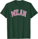 Milan Arched Pink Text T-Shirt - T-Shirt | Forest