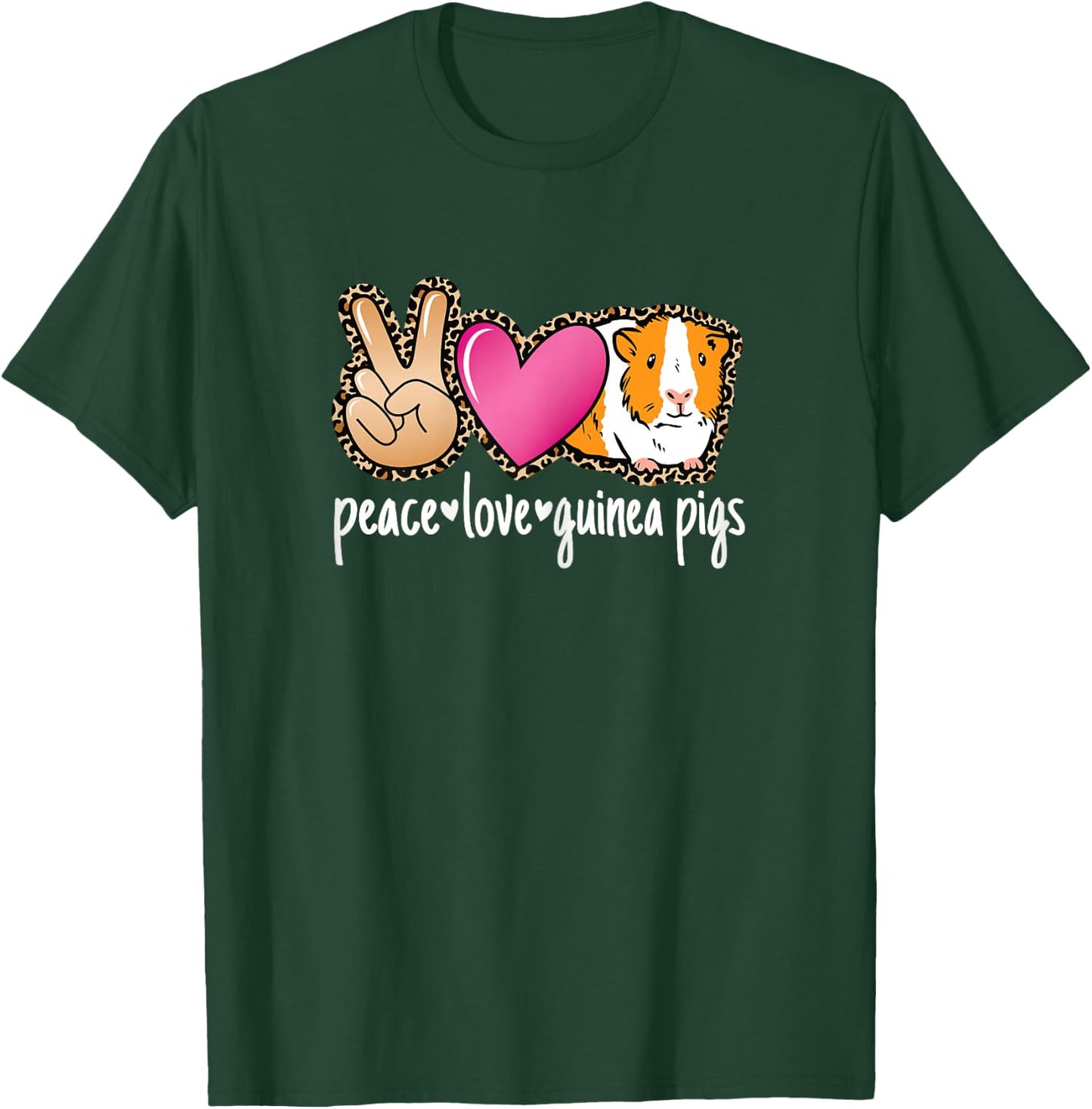 Peace Love Guinea Pigs Cute Guinea Pig Lover Women Girls T-Shirt - T-Shirt | Forest