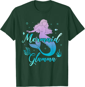 Mermaid Glamma Matching Mermaid Squad Birthday Party T-Shirt - T-Shirt | Forest