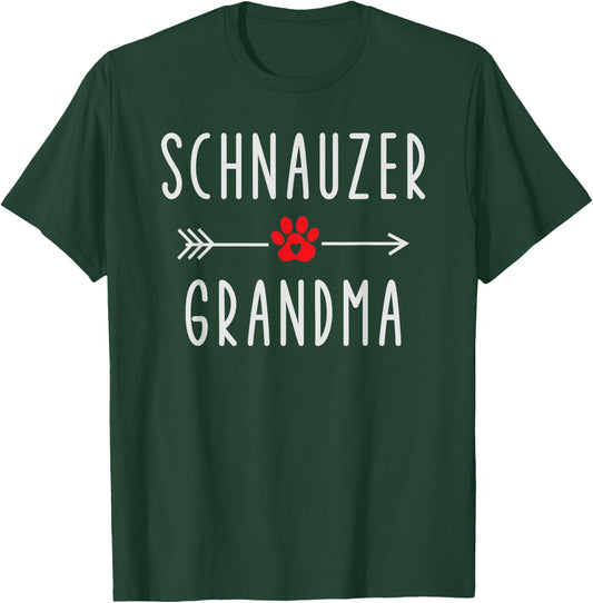 Schnauzer Grandma Dog Lover Gift Miniature Schnauzer Owner T-Shirt - T-Shirt | Forest