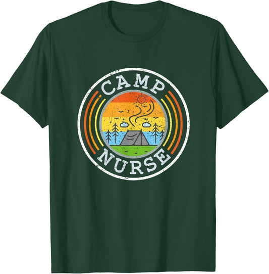 Outdoor Camping For Nurses Camp Nurse T-Shirt - T-Shirt | Forest