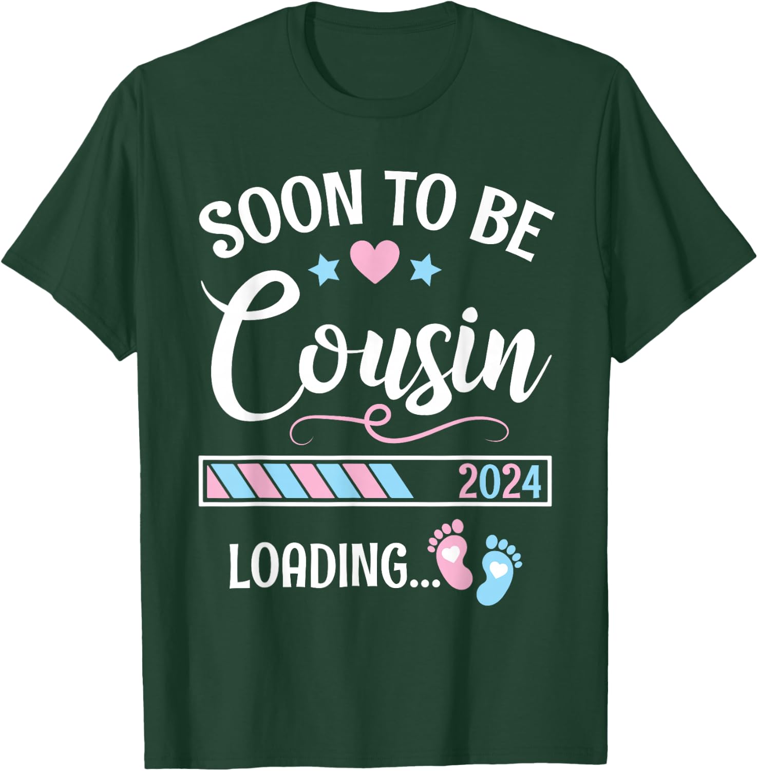 Heart Stars Happy Mother Day Soon To Be Cousin 2024 Loading T-Shirt - T-Shirt | Forest