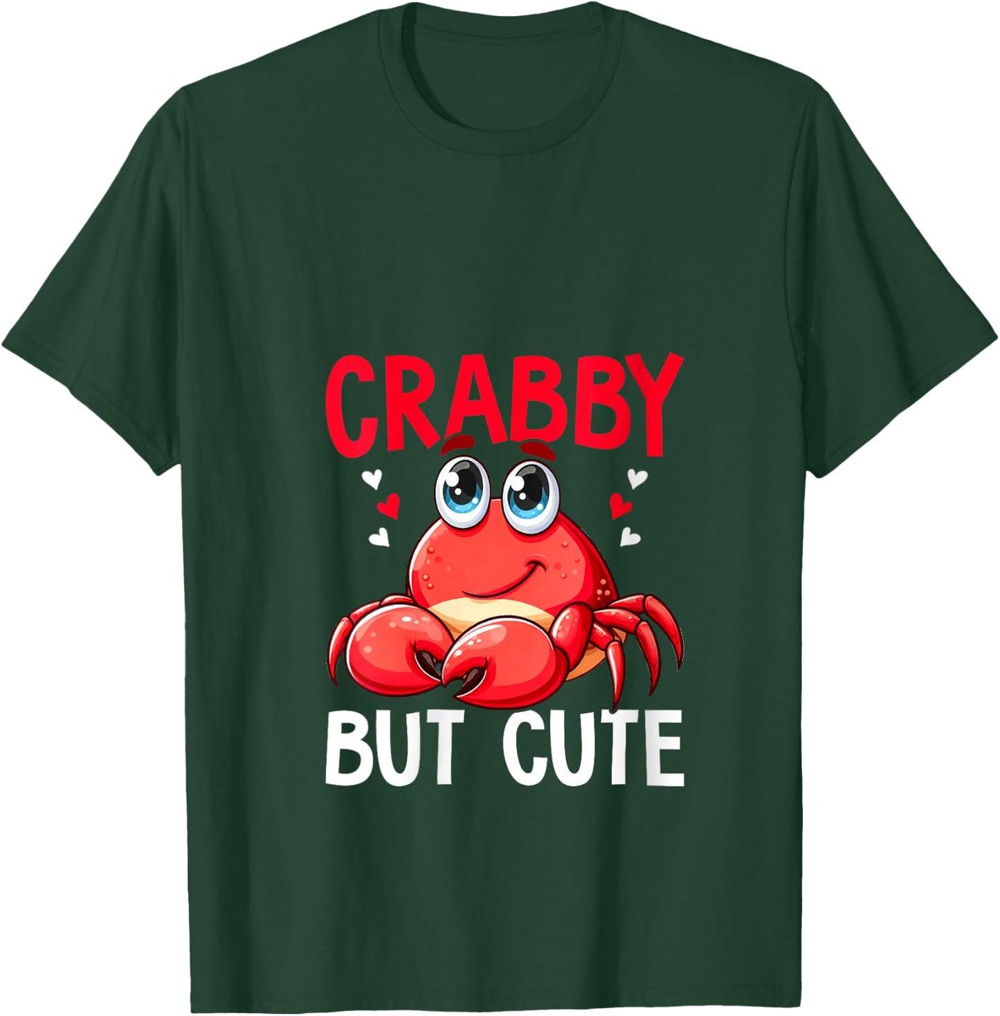Crabby But Cute Crabbing Crab Fishing Crabs Lover V-Neck T-Shirt - T-Shirt | Forest