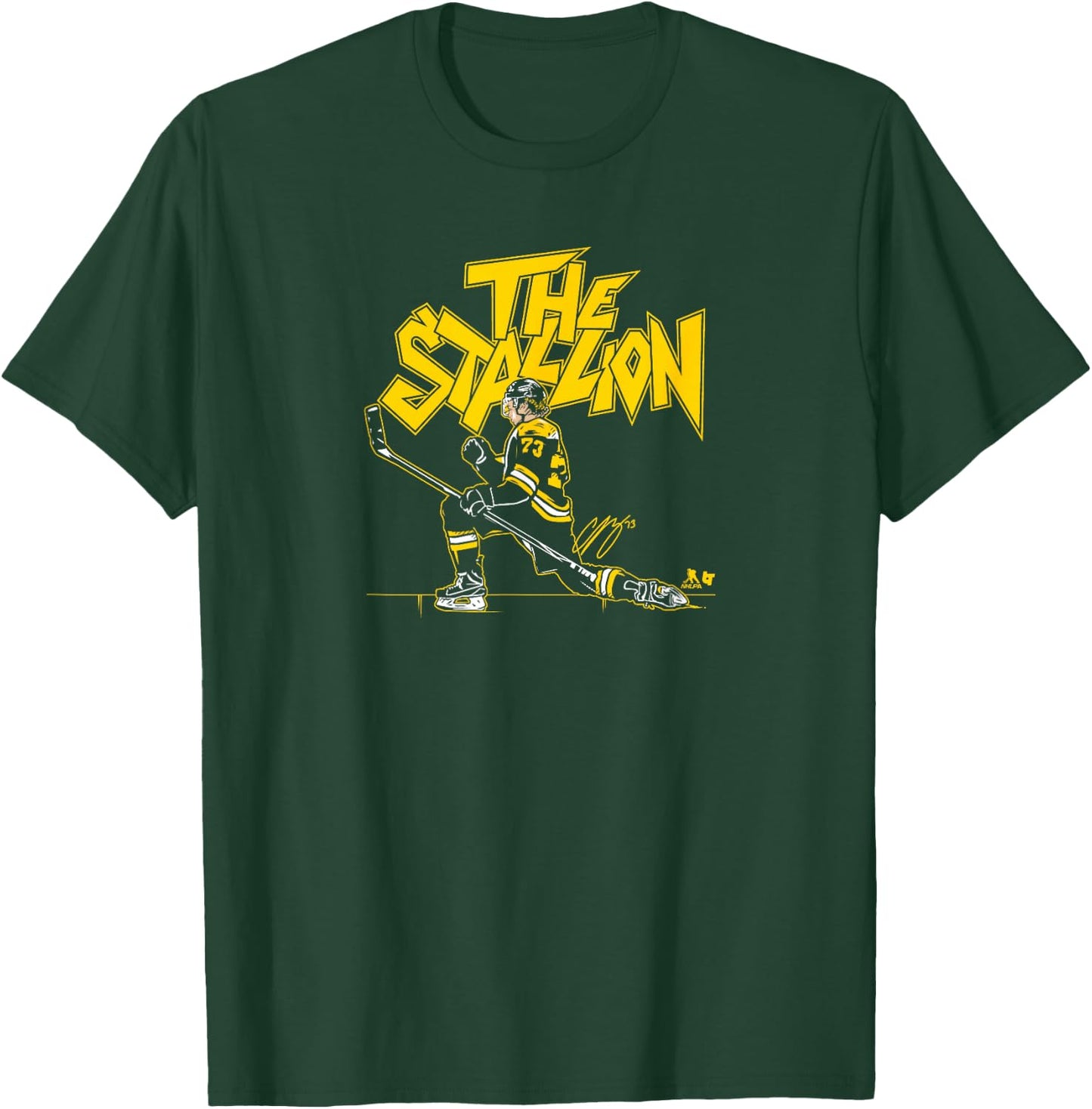 Charlie McAvoy: The Stallion - Boston Hockey T-Shirt - T-Shirt | Forest