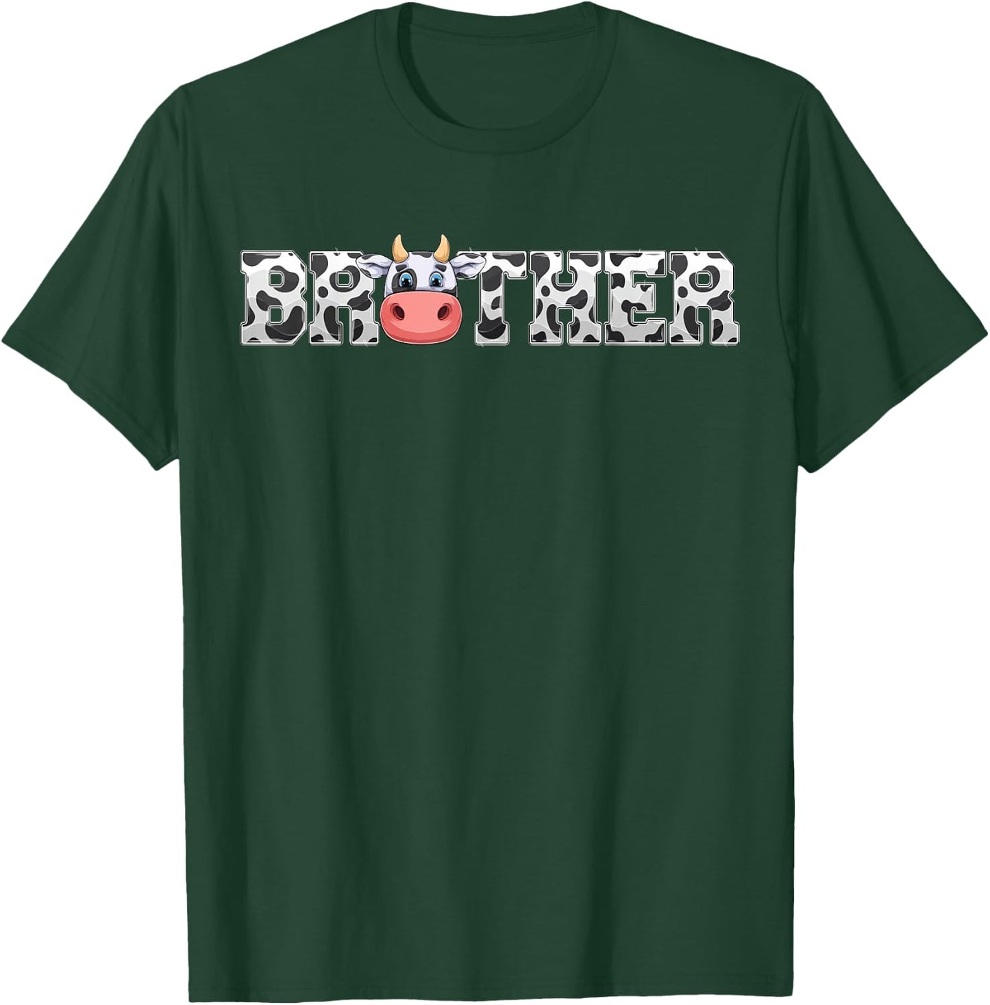 Brother Cow Print Cowboy Animal Pattern Farmer Cow Brother T-Shirt - T-Shirt | Forest