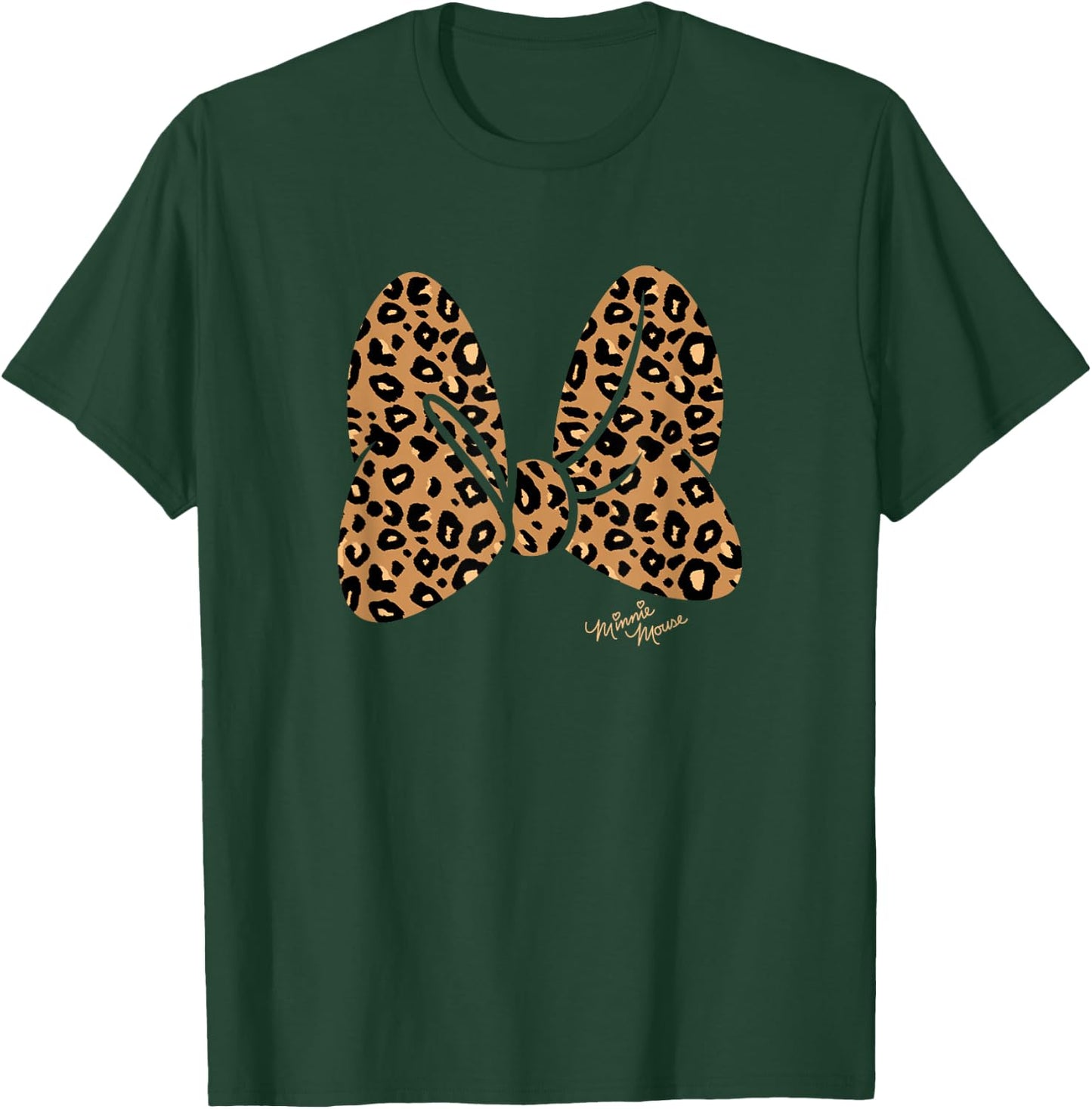 Disney Minnie Mouse Classic Leopard Print Bow T-Shirt - T-Shirt | Forest