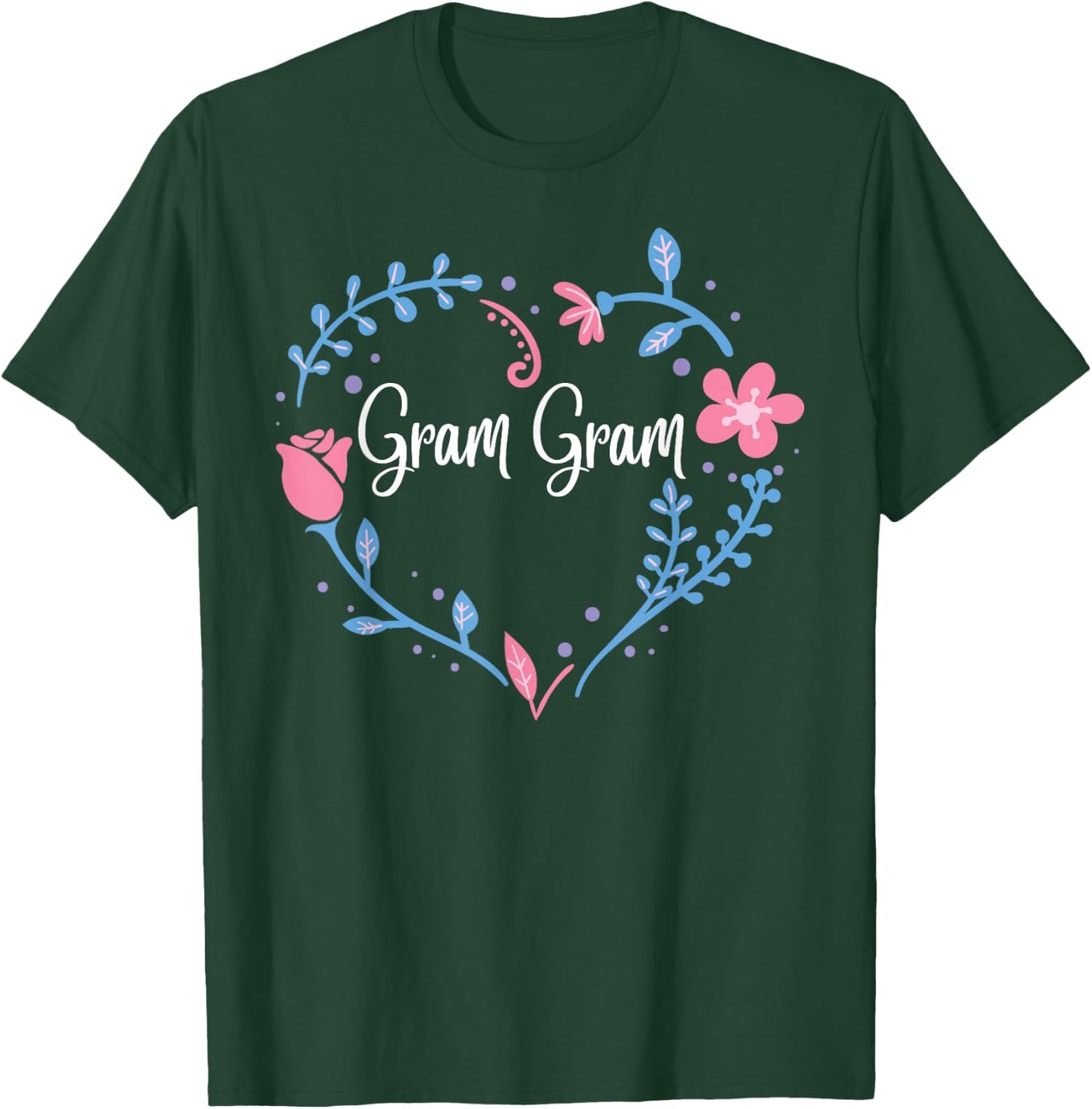 Flower Gram Gram Grandma Christmas Birthday Gift T-Shirt - T-Shirt | Forest