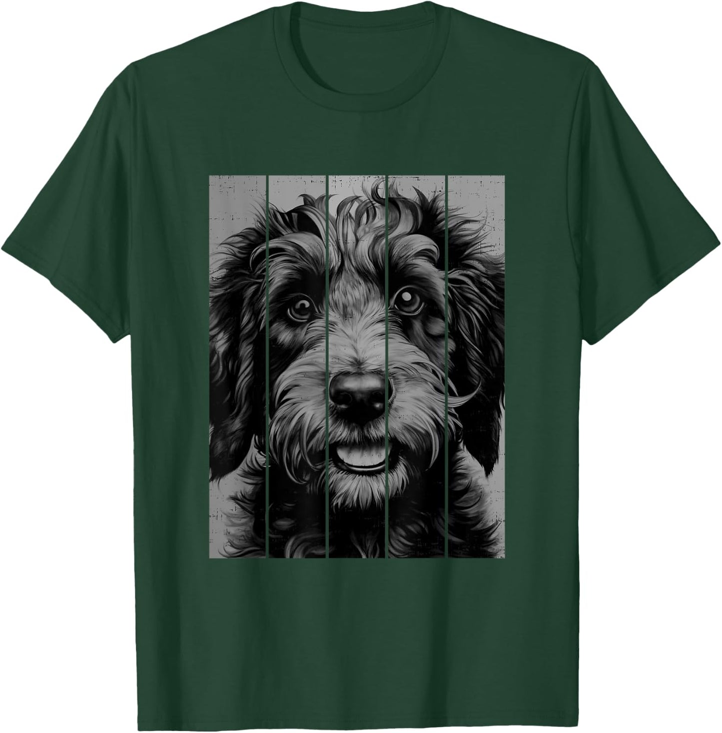 Coole Labradoodle Porträt Schwarz-Weiß-Stil T-Shirt - T-Shirt | Forest