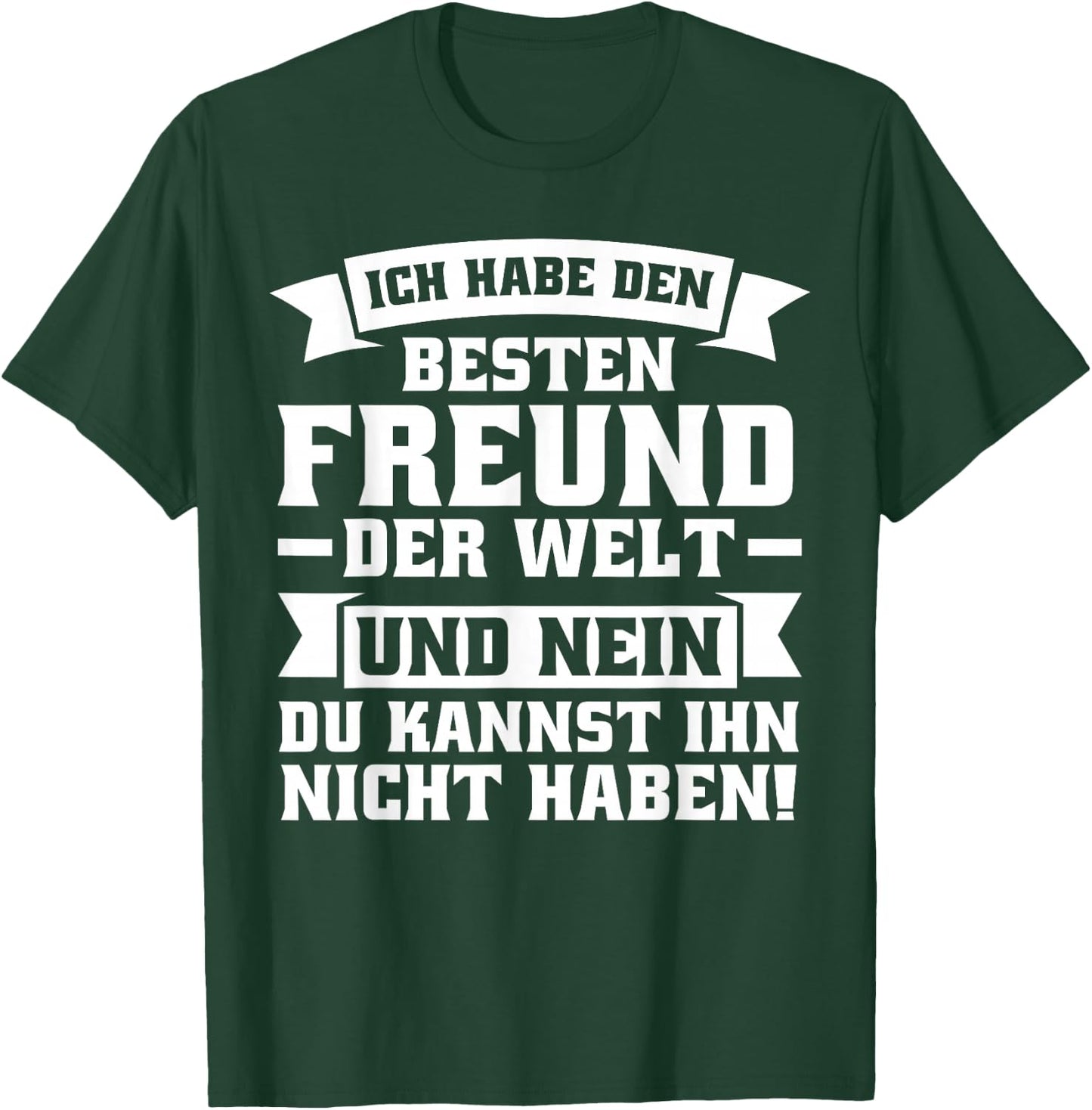 with German Text "Ich habe den besten Freund der Welt", black T-Shirt - T-Shirt | Forest