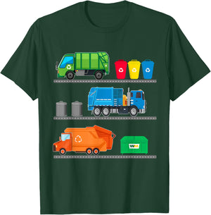 Garbage Truck Recycle Bins Junk Dumpster Rubbish Lorry Toy T-Shirt - T-Shirt | Forest