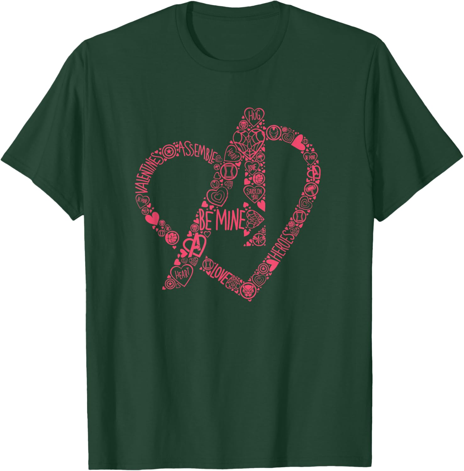 Marvel Avengers Heart Logo Valentine's Day T-Shirt - T-Shirt | Forest