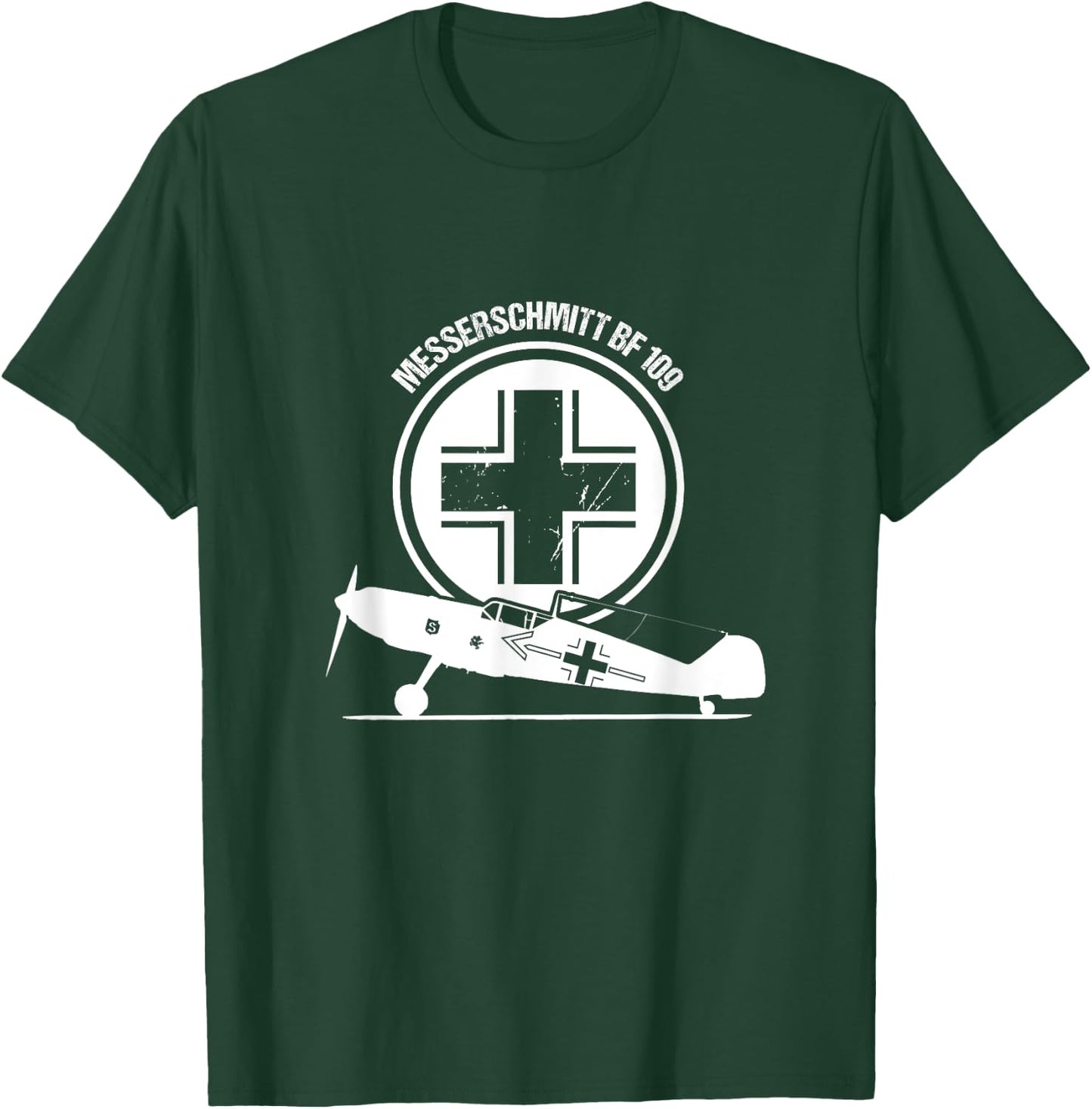 Vintage Luftwaffe Messerschmitt BF Pilot Gift Warbird ME 109 T-Shirt - T-Shirt | Forest