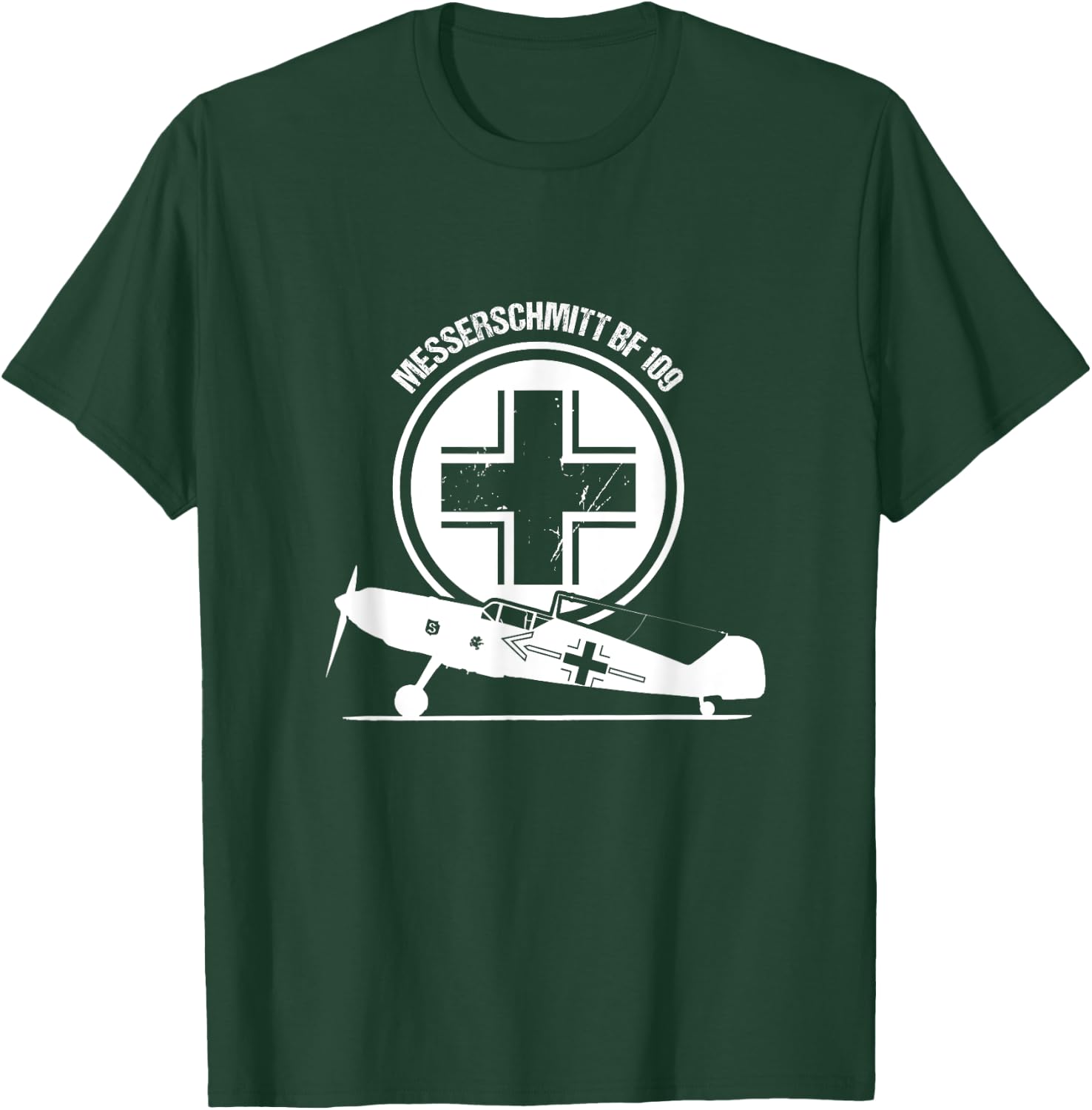 Vintage Luftwaffe Messerschmitt BF Pilot Gift Warbird ME 109 T-Shirt - T-Shirt | Forest