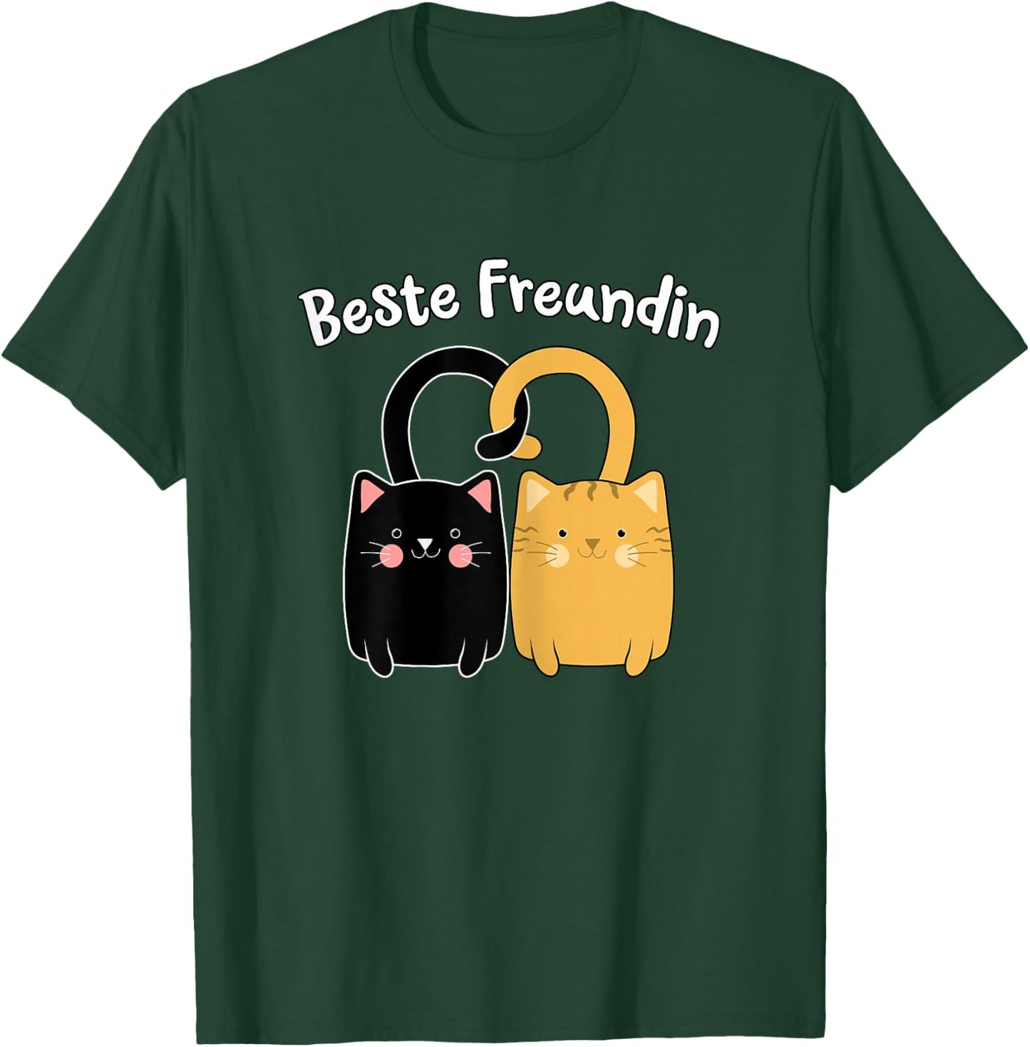 Best Friend BFF Cats Partner Look Girls Teenager , black T-Shirt - T-Shirt | Forest