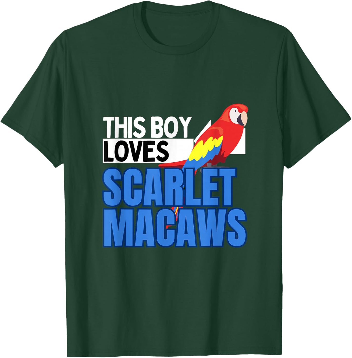 Macaw Shirt Boys Scarlet Macaw Pet Bird Parrot Macaw T-Shirt - T-Shirt | Forest