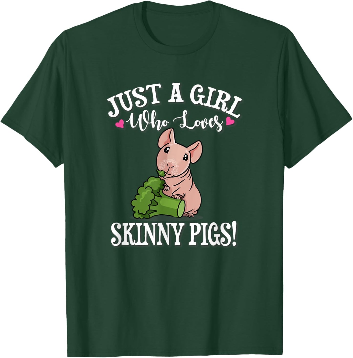 Kids Funny Girl Who Loves Hairless Guinea Pig Mom Lover T-Shirt - T-Shirt | Forest