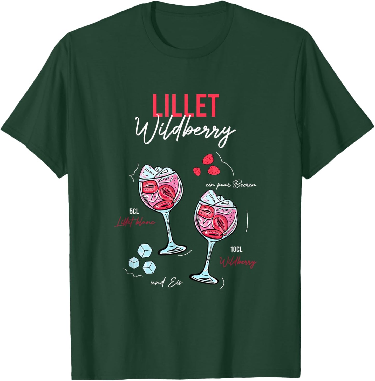 Wildberry Lillet Fruits Cocktail Summer Alcohol , black T-Shirt - T-Shirt | Forest
