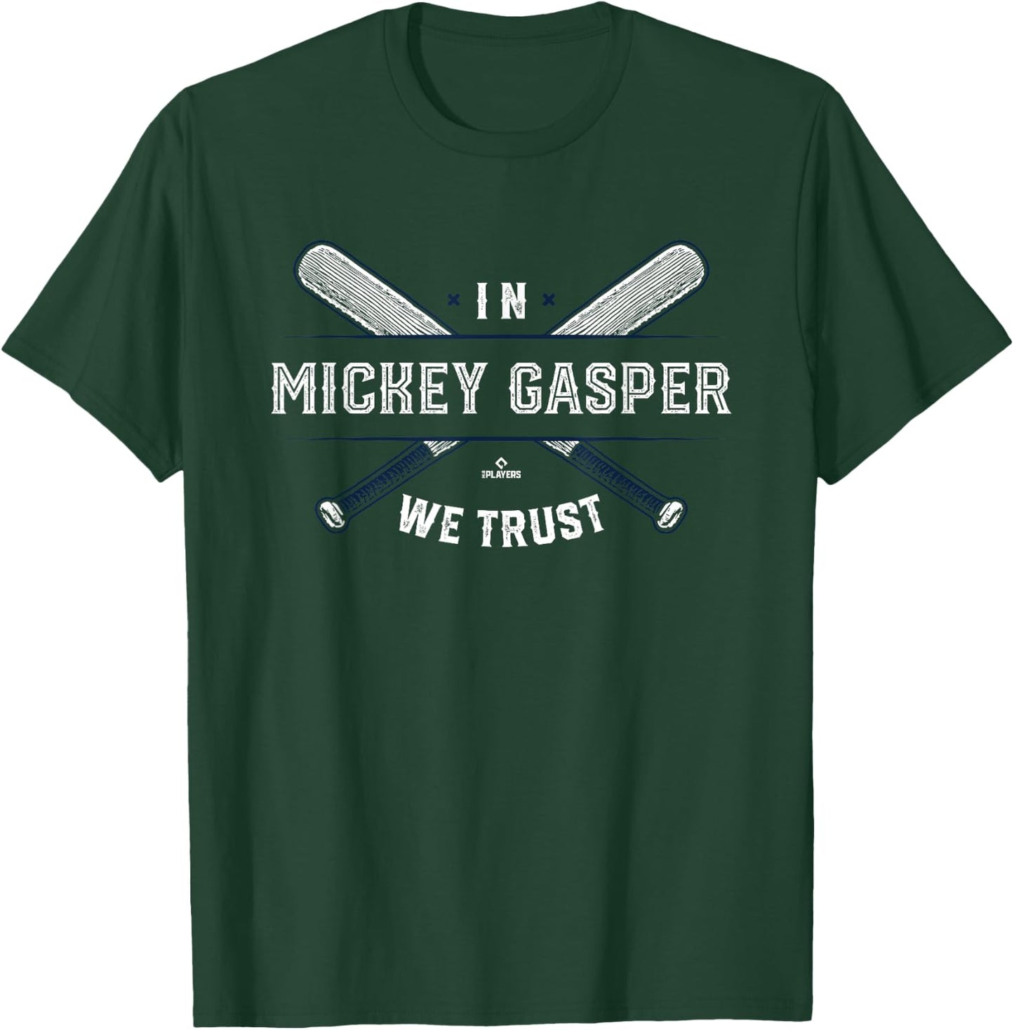 We Trust in Mickey Gasper Boston Baseball MLBPA T-Shirt - T-Shirt | Forest