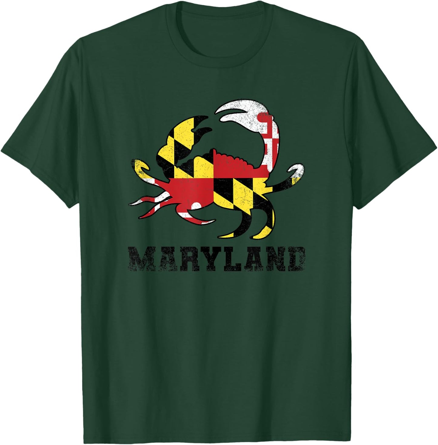 Maryland State Flag Crab USA Patriotic American Pride Kids Men T-Shirt - T-Shirt | Forest