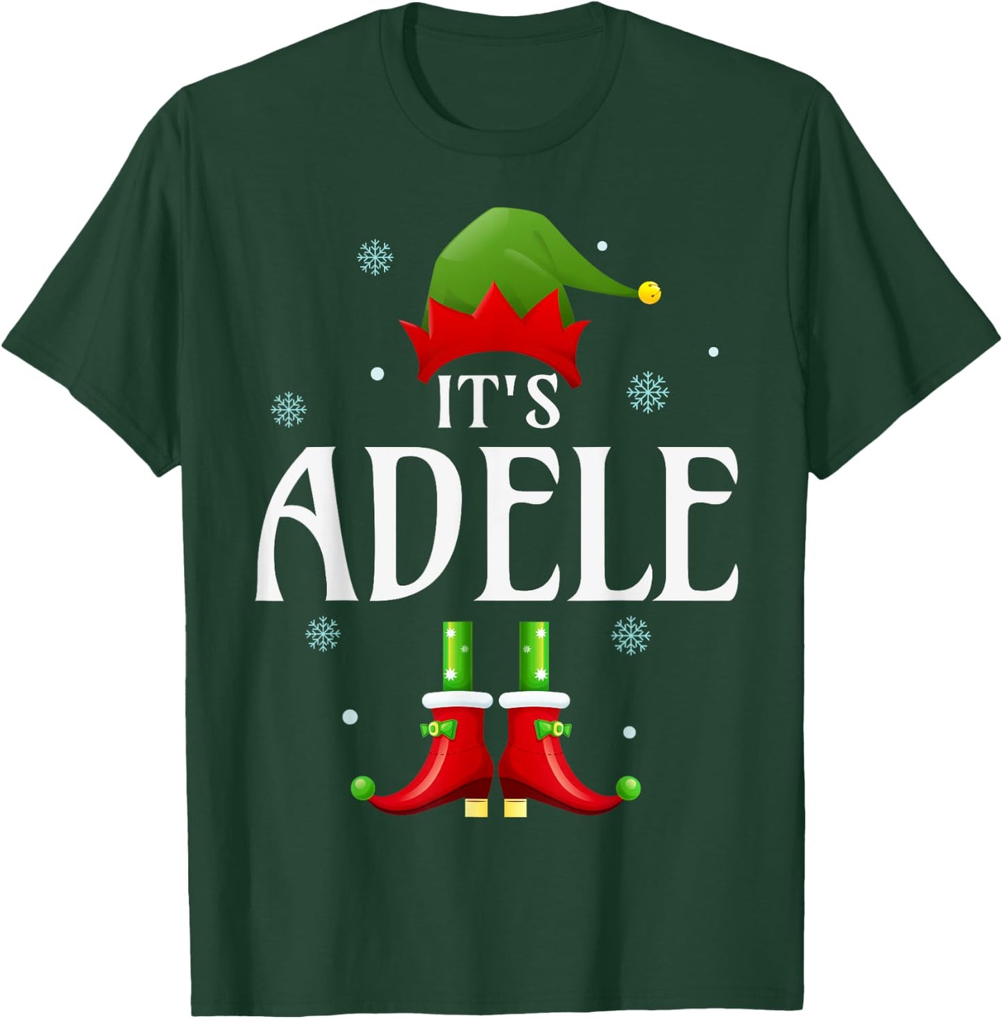 It's Adele Elf Funny Personalized Name Christmas Adele Xmas T-Shirt - T-Shirt | Forest