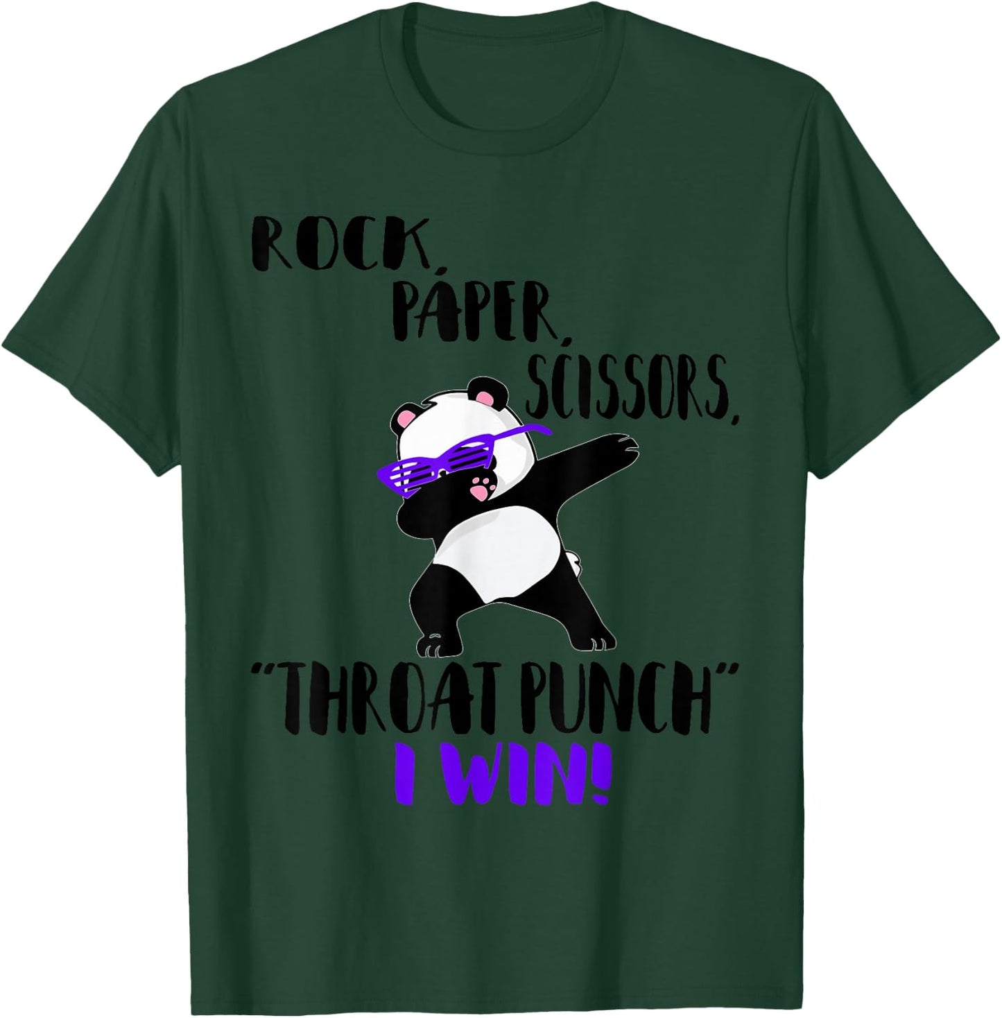 Funny Panda Rock Paper Scissors Throat Punch I Win T-Shirt - T-Shirt | Forest