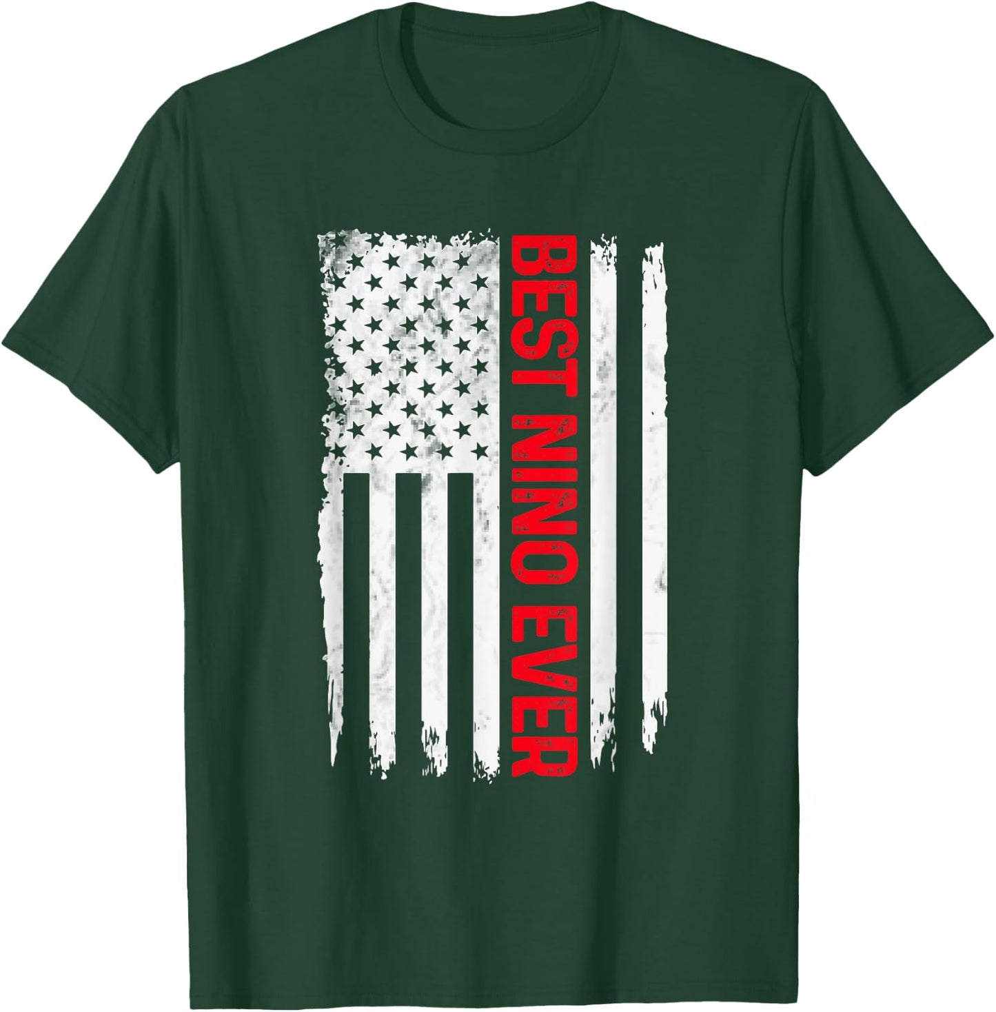 Best Nino Ever American flag Funny Papa Grandpa T-Shirt - T-Shirt | Forest
